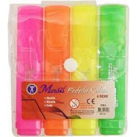 Masis Fosforlu Kalem 4 renk Canlı Renkler H708-4