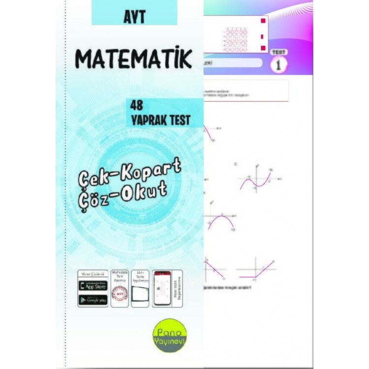 Pano Yayınları AYT Matematik Yaprak Testleri Çek Kopart 48 Adet