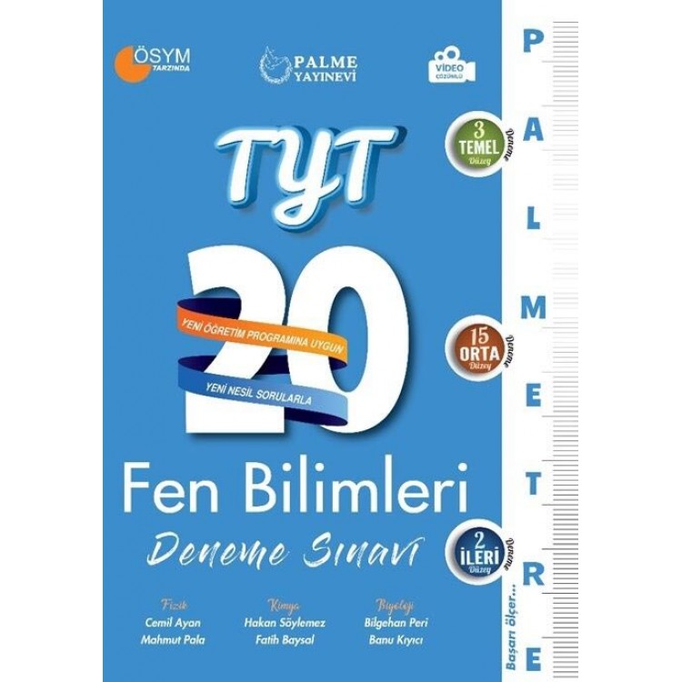 Palme Yayınları TYT Fen Bilimleri Palmetre 30 Deneme Sınavı Video Çözümlü
