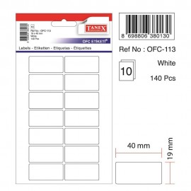 Tanex OFC Etiketi Beyaz OFC-113