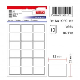 Tanex OFC Etiketi Beyaz OFC-116