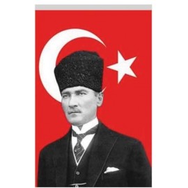 Buket Atatürklü Türk Bayrağı Polyester Kumaş 70x105 cm