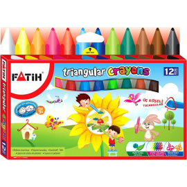 Fatih Crayon Boya 12 Renk Jumbo üçgen 50290