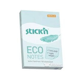 Gıpta Stickn Eco Notes 76x51mm Yapışkanlı Not Kağıdı Pastel Mavi