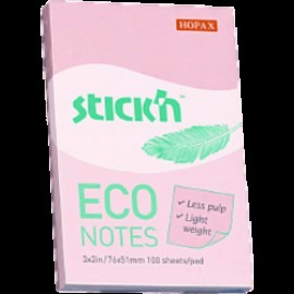 Gıpta Stickn Eco Notes 76x51mm Yapışkanlı Not Kağıdı Pastel Pembe