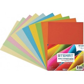 Temat A4 Renkli Fotokopi Kağıdı 100 Yaprak 10 Renk 80gr